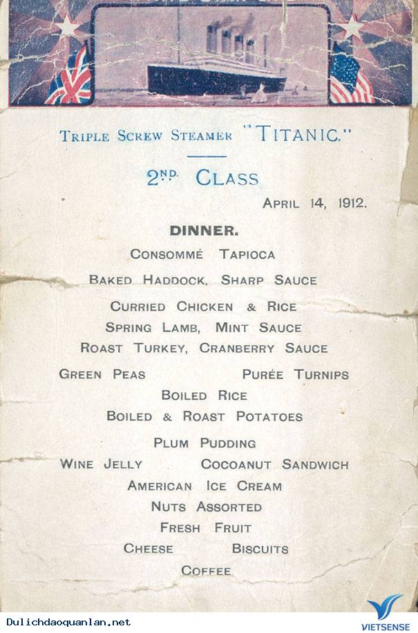 Bí Ân Thực Đơn Cuối Cùng Trên Tàu Titanic - Ảnh 5 Bí Ân Thực Đơn Cuối Cùng Trên Tàu Titanic - Ảnh 5